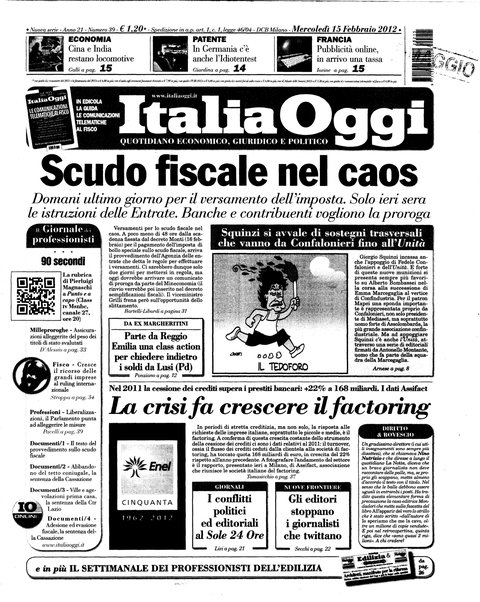 Italia oggi : quotidiano di economia finanza e politica